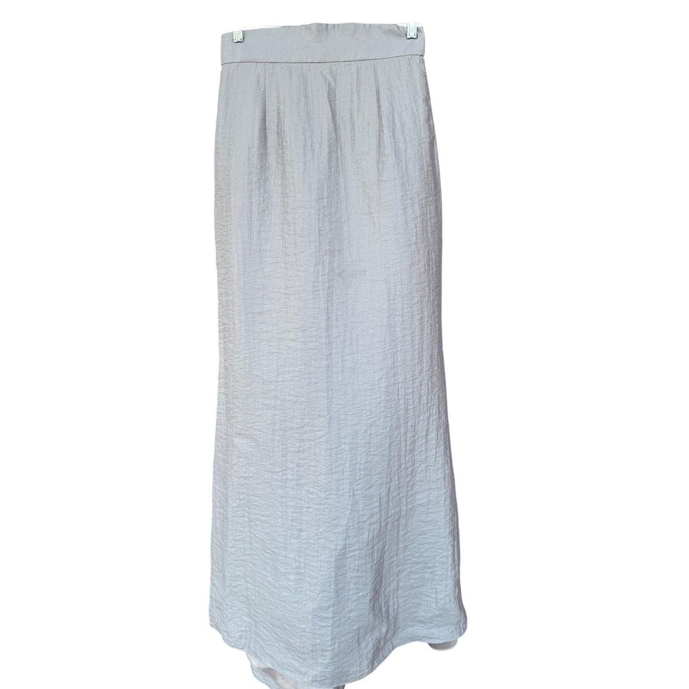 Vintage Silver Gray Metallic Maxi Skirt by After Five Sully Bonnelly Size 10